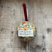 Load image into Gallery viewer, Liberty Bauble with Velvet Ribbon - Clementine Flowers