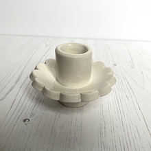 Load image into Gallery viewer, A Handmade Scalloped Candle Holder made by Sea Bramble Ceramics