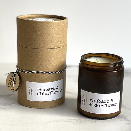 Rhubarb & Elderflower candle from Ethel & Co