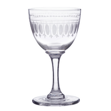 Load image into Gallery viewer, A hand blown and hand engraved liqueur glass from The Vintage List
