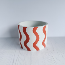 Load image into Gallery viewer, The Coral Squiggle Hand cast and hand painted plant pot