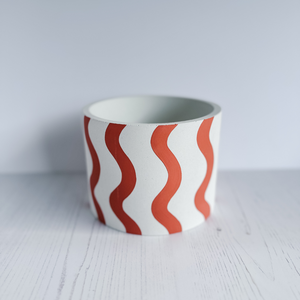 The Coral Squiggle Hand cast and hand painted plant pot
