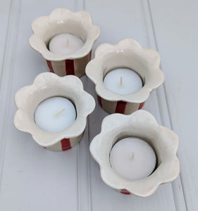 A collection of beautiful handmade tealight holders from Sea Bramble Ceramics
