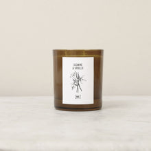 Load image into Gallery viewer, The Jasmine and Vanilla Soy candle from Norfolk Natural Living - in its brown glass jar