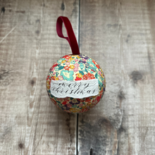 Load image into Gallery viewer, Liberty Bauble with Velvet Ribbon - Floral