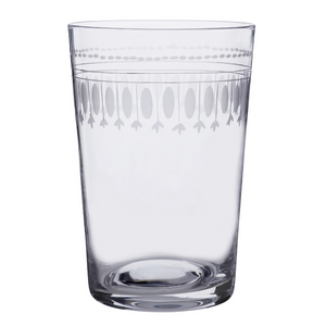Hand blown and hand engraved tumbler in lead free glass  - Ovals pattern, The Vintage List