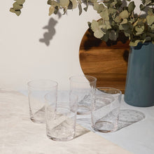 Load image into Gallery viewer, Hand-blown &amp; Hand Engraved Crystal Large Tumblers - A Set of Four - Ovals Pattern