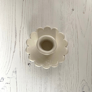 The top view of the beautiful handmade scalloped candle holder - handmade by Sea Bramble Ceramics