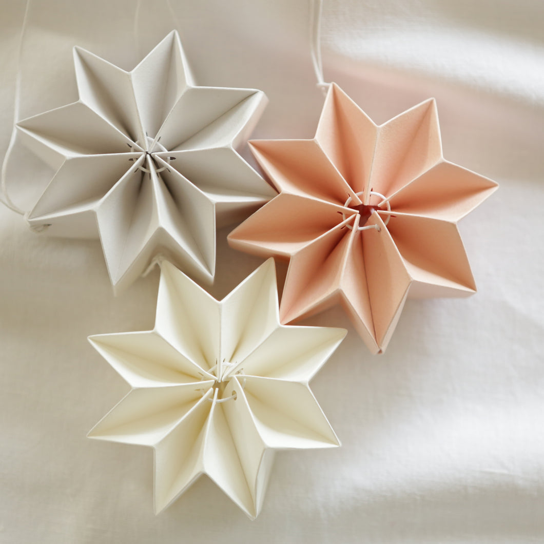 Handmade Christmas Star 03 - A set of Three In Mixed Colours