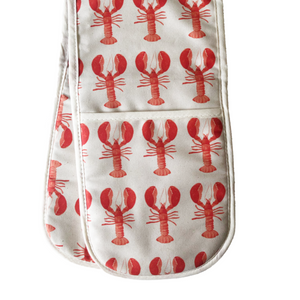 Designed In Cornwall.  Made in England.  Lobster Oven Gloves by Rebecca Rickards Designs