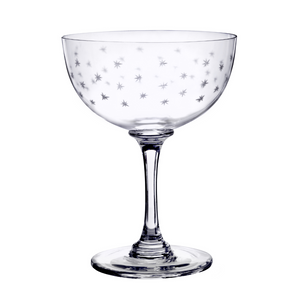 The beautiful stars design champagne saucer from The Vintage List