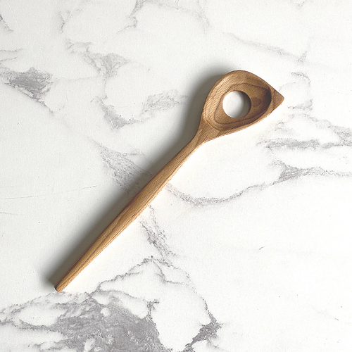 Hand carved wooden risotto spoon in English Beech