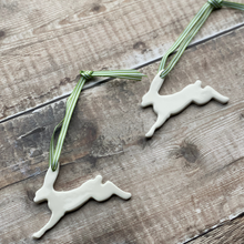Load image into Gallery viewer, Handmade Running Hare Hanging Decoration