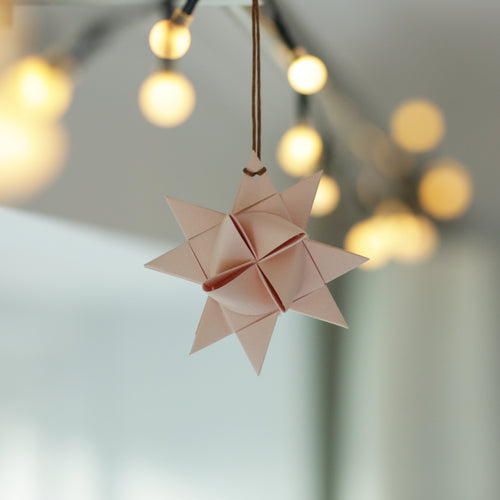 Handmade Paper Danish Star - Small in Pale Pink