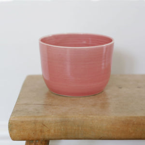 A beautiful hand made bowl from Barton Croft in their distinct and unique pink Rhubarb glaze