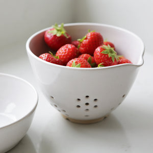Handmade Berry Bowl - Rustic White Glaze