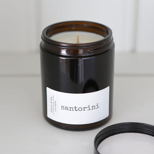 The Santorini candle from Ethel & Co is the classic fragrance of wild fig & cassis. 
