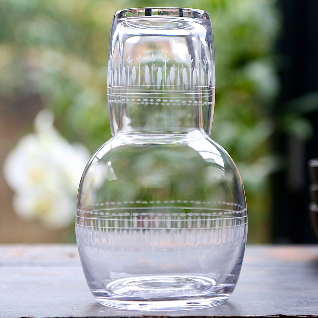 The perfect beside accompaniment  - the carafe set from The Vintage List in their beautiful Ovals design