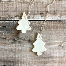 Load image into Gallery viewer, A duo of handmade porcelain Christmas trees