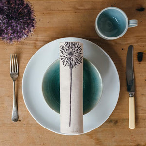 Dahlia napkin from Lottie Day set.  Handmade in UK.  100% natural cotton