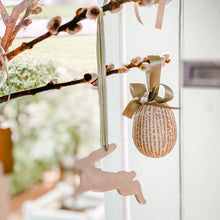 Load image into Gallery viewer, Handmade Paper Egg with Sage Green Ribbon on Easter Tree
