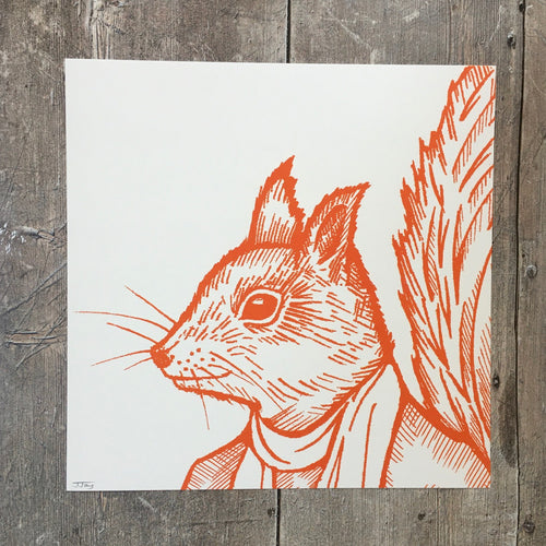 A limited edition print from Jan Jay Design - Fred Squirrel