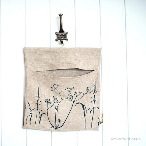 Hand printed peg bag from Helen Round Designs.  Made in Cornwall
