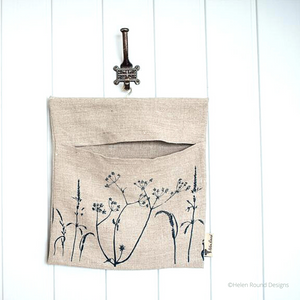 Hand printed peg bag from Helen Round Designs.  Made in Cornwall