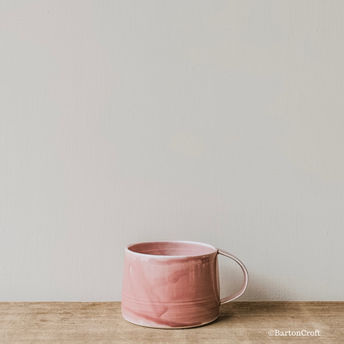 Picture of Barton Croft's large handmade mug in their beautiful Rhubarb glaze