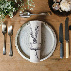 Handmade in the UK.  100% natural cotton napkins.  Screen printed by Lottie Day.