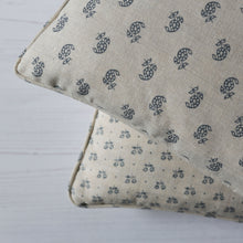 Load image into Gallery viewer, Handmade Oblong Cushions from Olive &amp; Daisy using their Storm Blue Indian Summer &amp; Anneli Linens