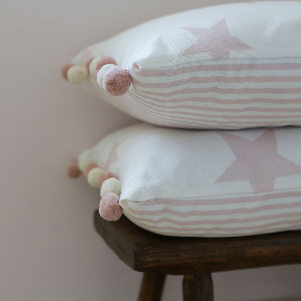 Handmade Cushion - Peony & Sage Pink Icing All Star