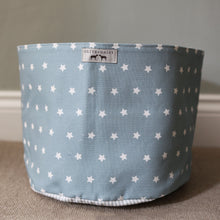Load image into Gallery viewer, Olive &amp; Daisy Child&#39;s Storage Basket - Powder Blue Blotch Shooting Stars