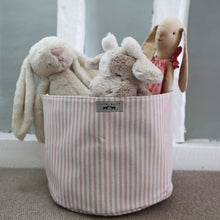 Load image into Gallery viewer, Children&#39;s handmade storage tidy in pink stripes