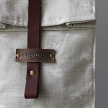 Load image into Gallery viewer, Handmade Olive &amp; Daisy Luxury Roll Top Washbag in Dove Grey with Leather Strap