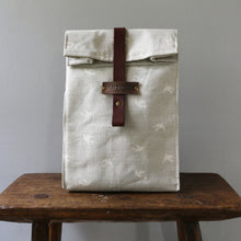 Load image into Gallery viewer, Olive &amp; Daisy Luxury Roll Top Washbag in Dove Grey with Leather Strap
