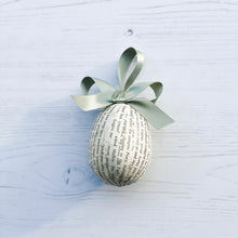 Load image into Gallery viewer, Handmade Paper Egg with Sage Green Ribbon