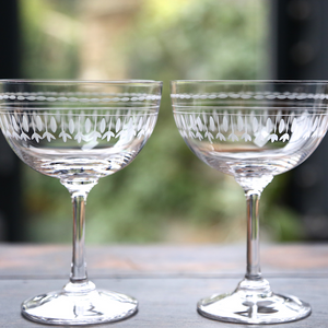 A Pair of Champagne Saucers - Ovals - The Vintage List