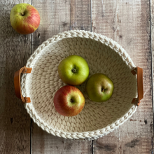 Load image into Gallery viewer, Handmade crochet basket made by Kate keller Handmade.  Perfect for a fruit or bread basket or post!  In Natural cotton cord
